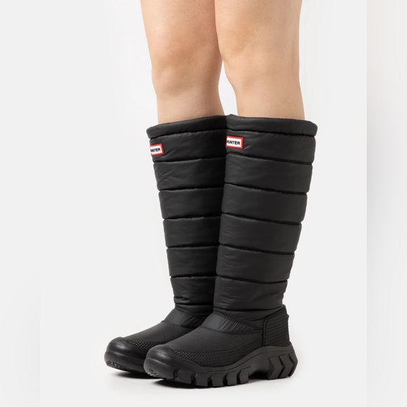 Hunter Waterproof Intrepid Tall Snow Boot in Black - Picture 8 of 12